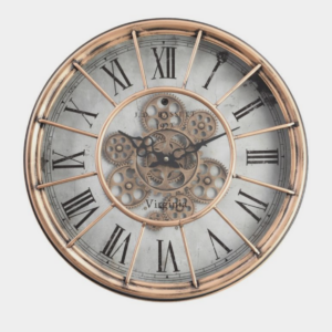 47cm Round Basset exposed gear movement wall clock